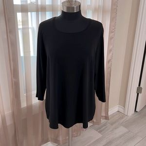 Chicos Black Scoop Neck Top
